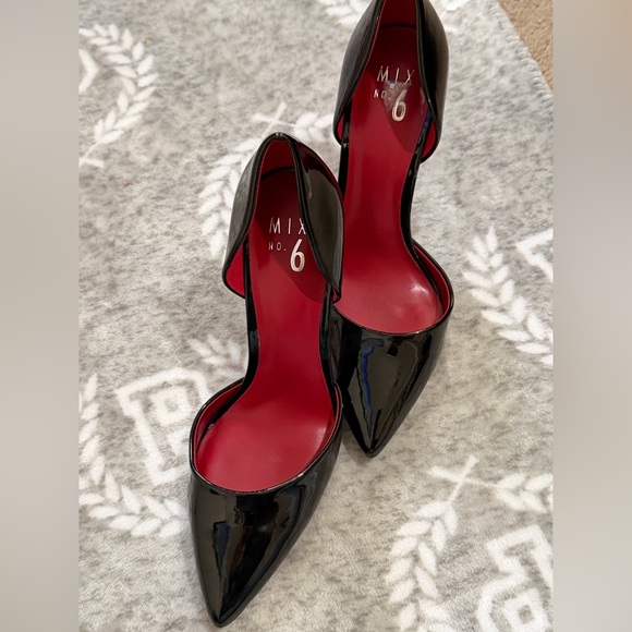 Mix No. 6 Shoes - Mix No. 6 Glossy Black and Vibrant Red Heels